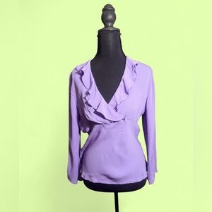 Vintage Y2K Silk Ruffled Women's Blouse